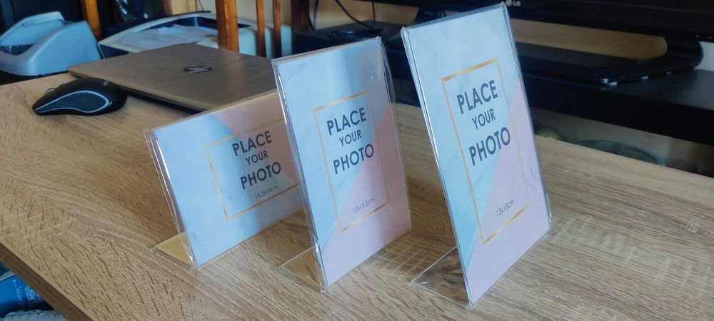 Rama foto plastic transparent plexiglas pt birou