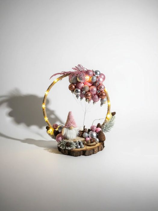 Лимитированная зимняя новогодняя композиция “Скандинавский гном с шара