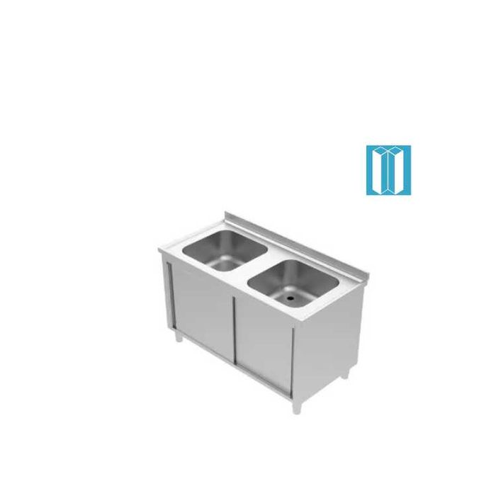 Шкаф с двойна мивка от неръждаема стомана L700 CW2S700