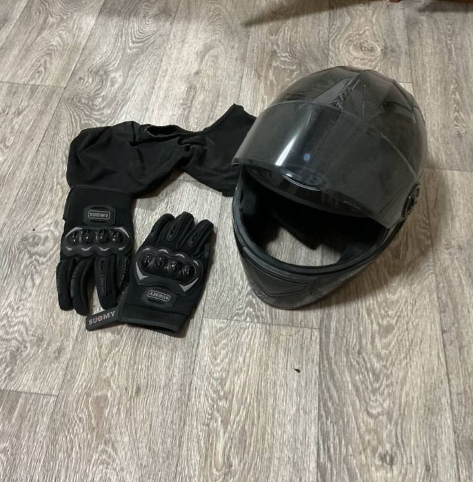 мото экипировка, шлем, Балаклава, перчатки, новое состояние