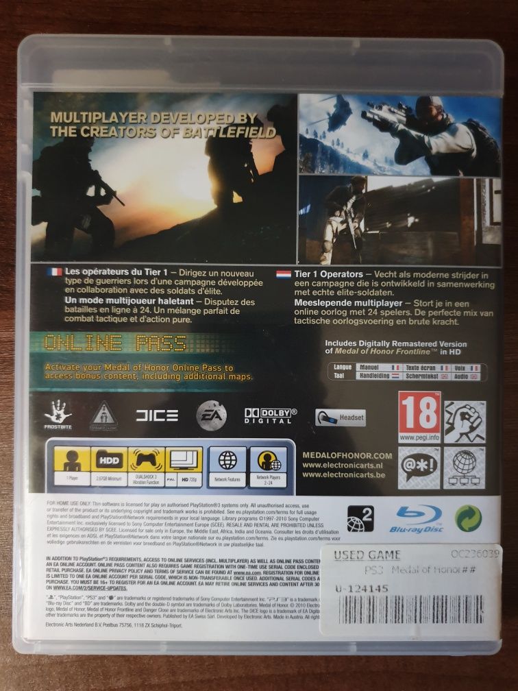 Medal Of Honor PS3/Playstation 3
