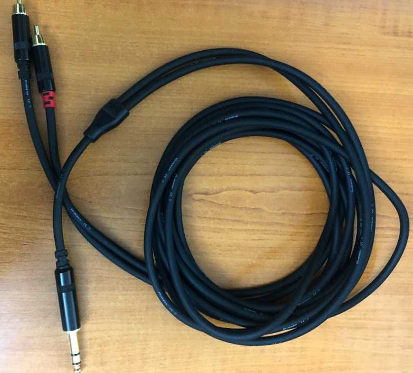 Cablu audio cu jack 6,3 tata si doua jack RCA video tata, 3 m