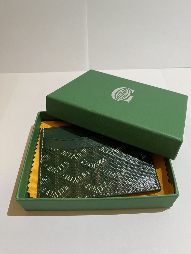 Portcard Cardholder Goyard Verde Piele