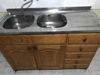 Кухненски шкаф с двойна мивка неръждавейка Д/Ш/В-120/50/85 см