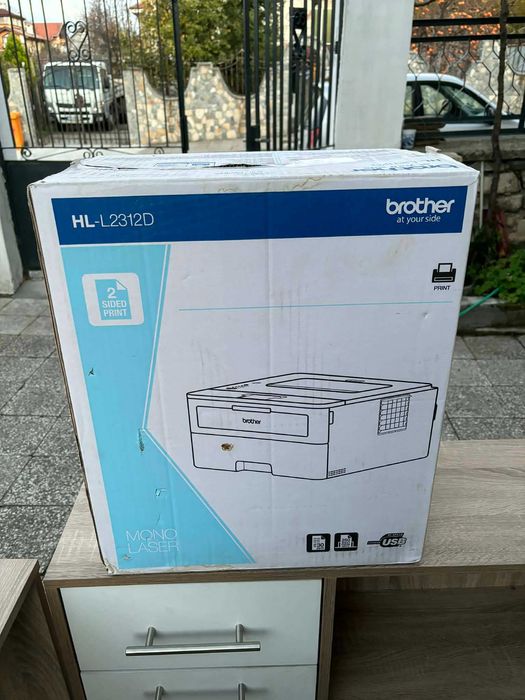 Принтер Brother HL-L2312D с двустранен печат + подарък консумативи