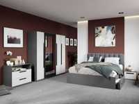 Set dormitor complet Alb/Gri antracit Oasis C14