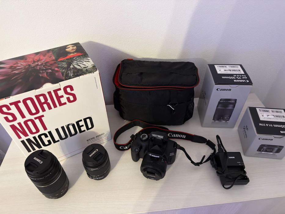 Set Complet Canon EOS 4000D - Stare Ca Nou!