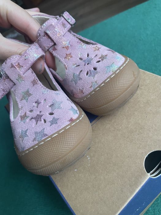 Pantofi barefoot din piele Bopi 21, 14 cm