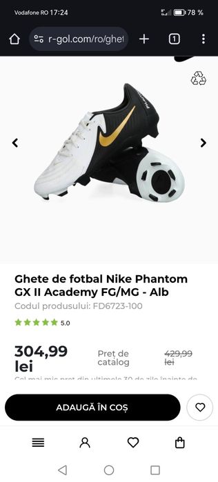 Ghete de fotbal Nike Phantom GX II Academy FG/MG - Alb