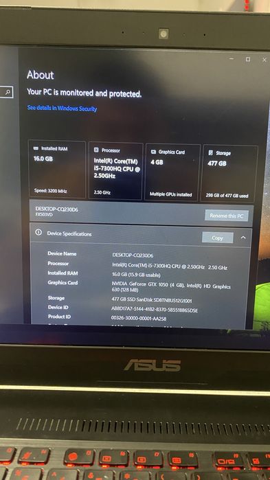 Laptop gaming Asus