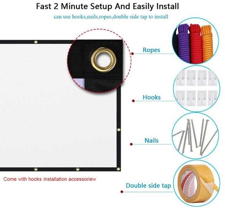 16:9 AntiLight 3D Прожекционен Екран 160° Проекторно Платно Проектор