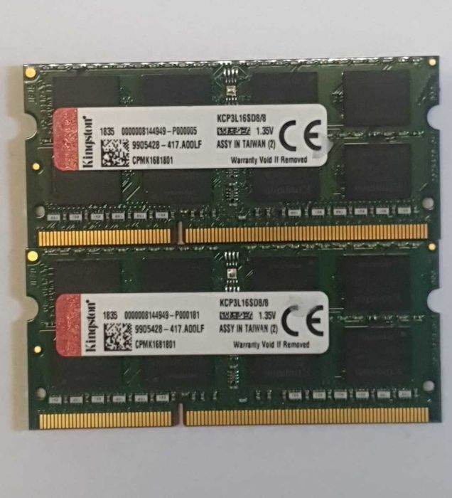 Memorii sodimm 16GB DDR3L, kit 2 x 8GB DDR3L 1600 pentru Laptop