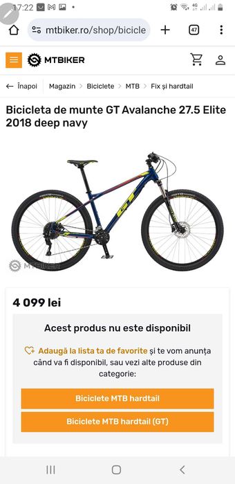 Bicicleta mtb Gt Avalanche 2021 Elite