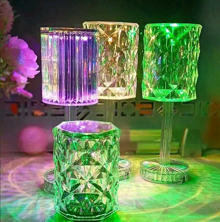 LED RGB сензорна настолна кристална лампа