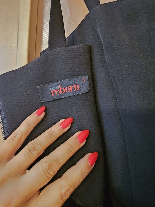 Cliche къса официална черна рокля с корсет и копчета