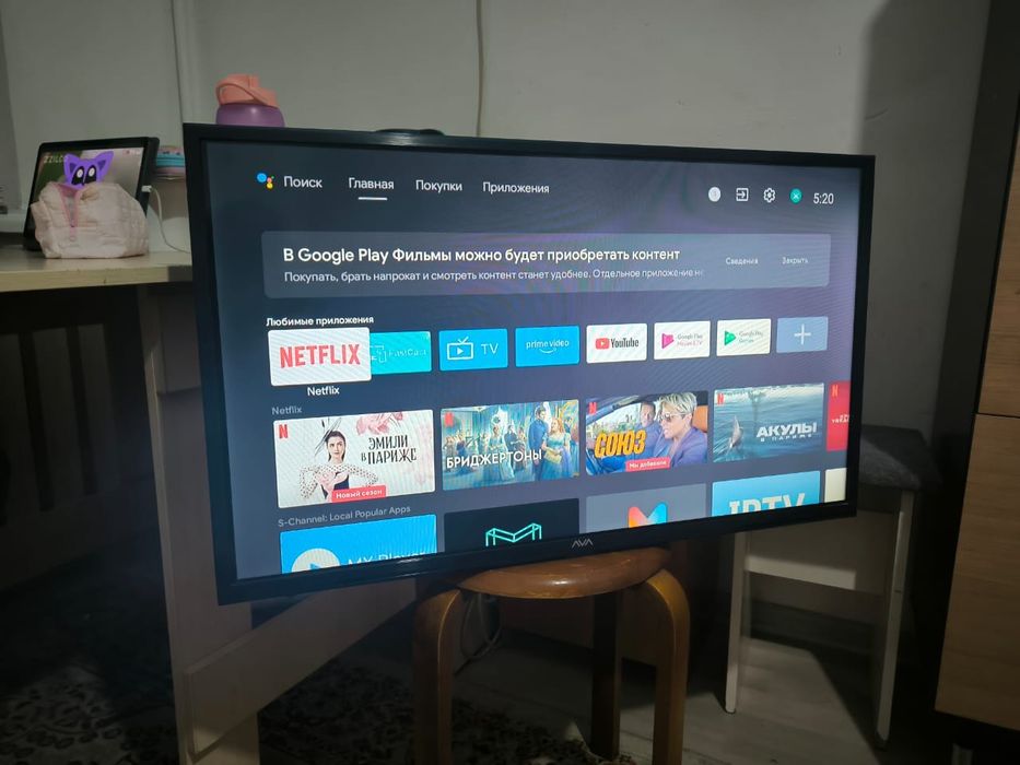 Смарт телевизор AVA 81 см smart tv WiFi YouTube