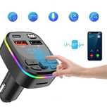 ТОП RGB FM Трансмитер с Type-C, 2 x USB, Bluetooth зарядно за телефон