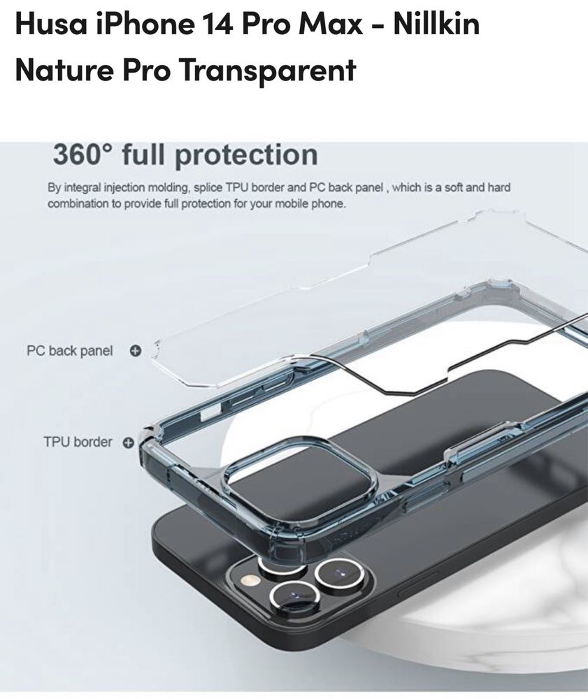 Husa iPhone 14 Pro Max - Nillkin Nature Pro Transparent