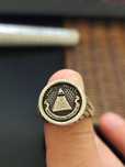 Inel Barbatesc Vechi Argint 925 Masonic cu Ochiul Providenței