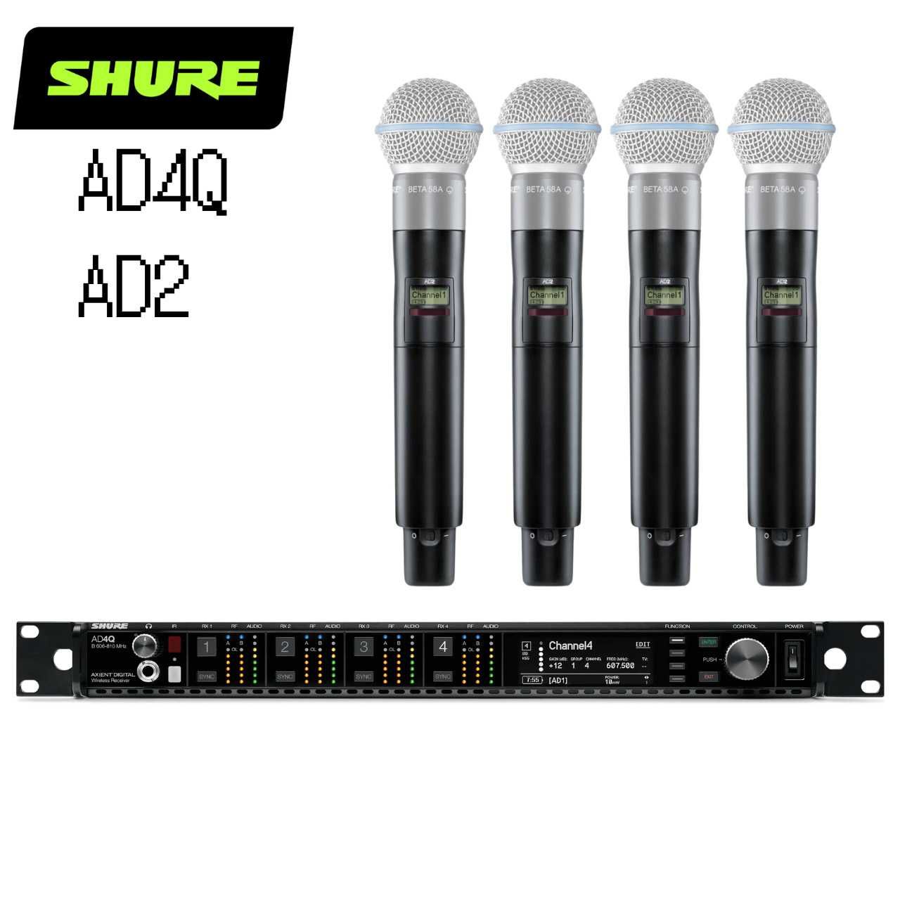 Приемник 4-канален SHURE AD4Q Axiеnt внос USA /Made in Mexico/