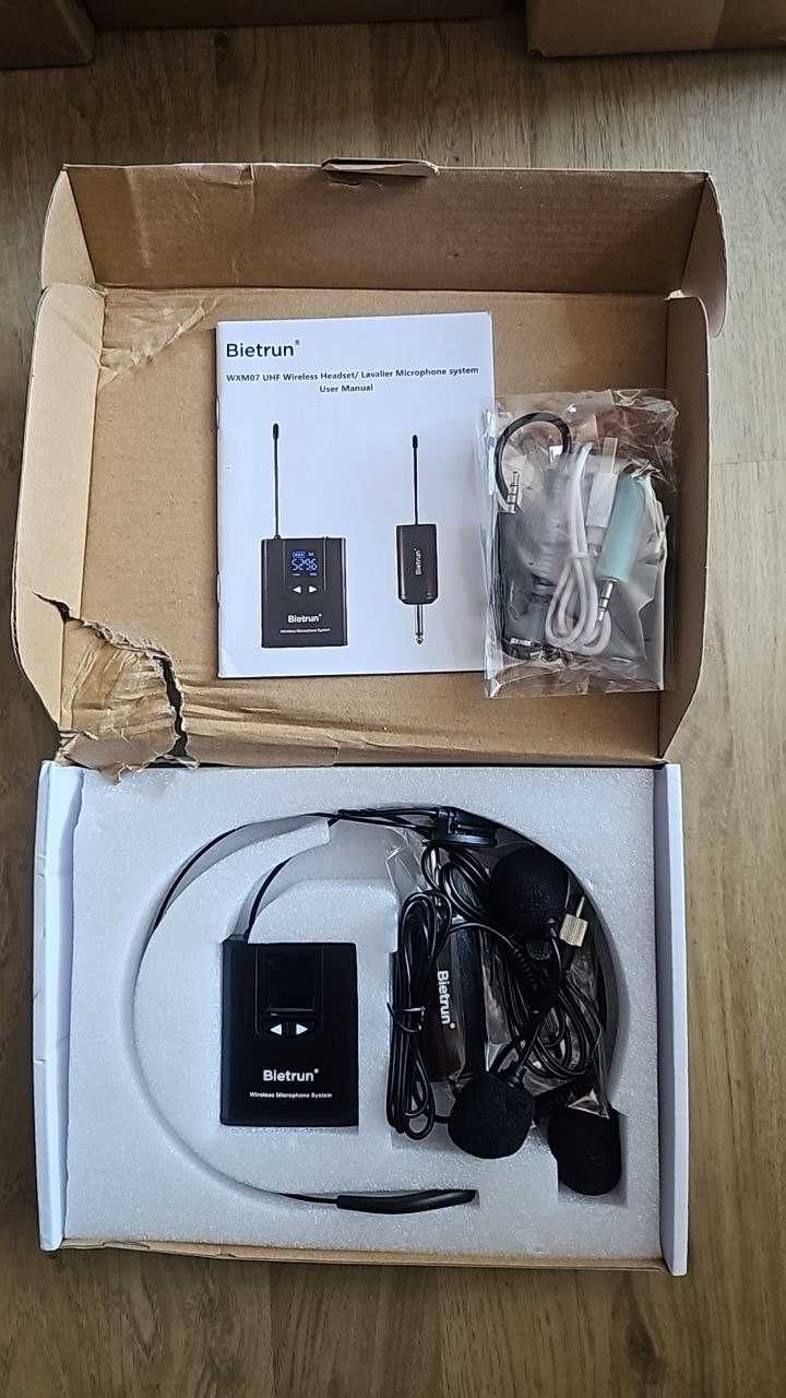 Bietrun UHF WXM07 безжичен лавалирен микрофон за ревер