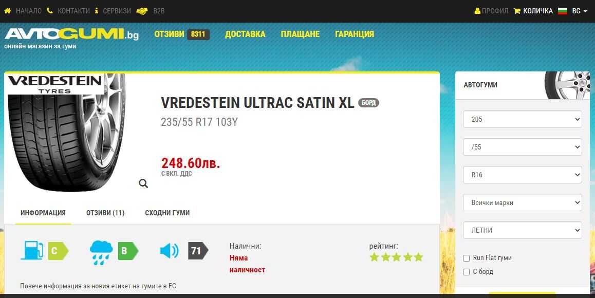 Летни гуми Vredestein 235/55/17 холандски