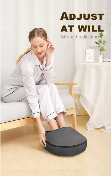 Aparat de Masaj Shiatsu Multifunctional, 3 Trepte, Incalzire, Gri/Crem