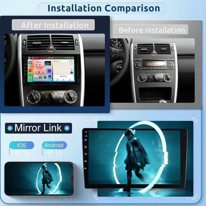 Мултимедия за Mercedes Benz A B Class W169 W245 Android Навигация 2DIN