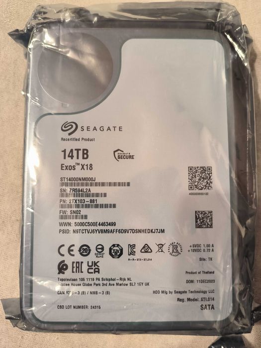 HDD Seagate 12TB 14TB 16TB 18TB 20TB 22TB Exos si IronWolf Pro