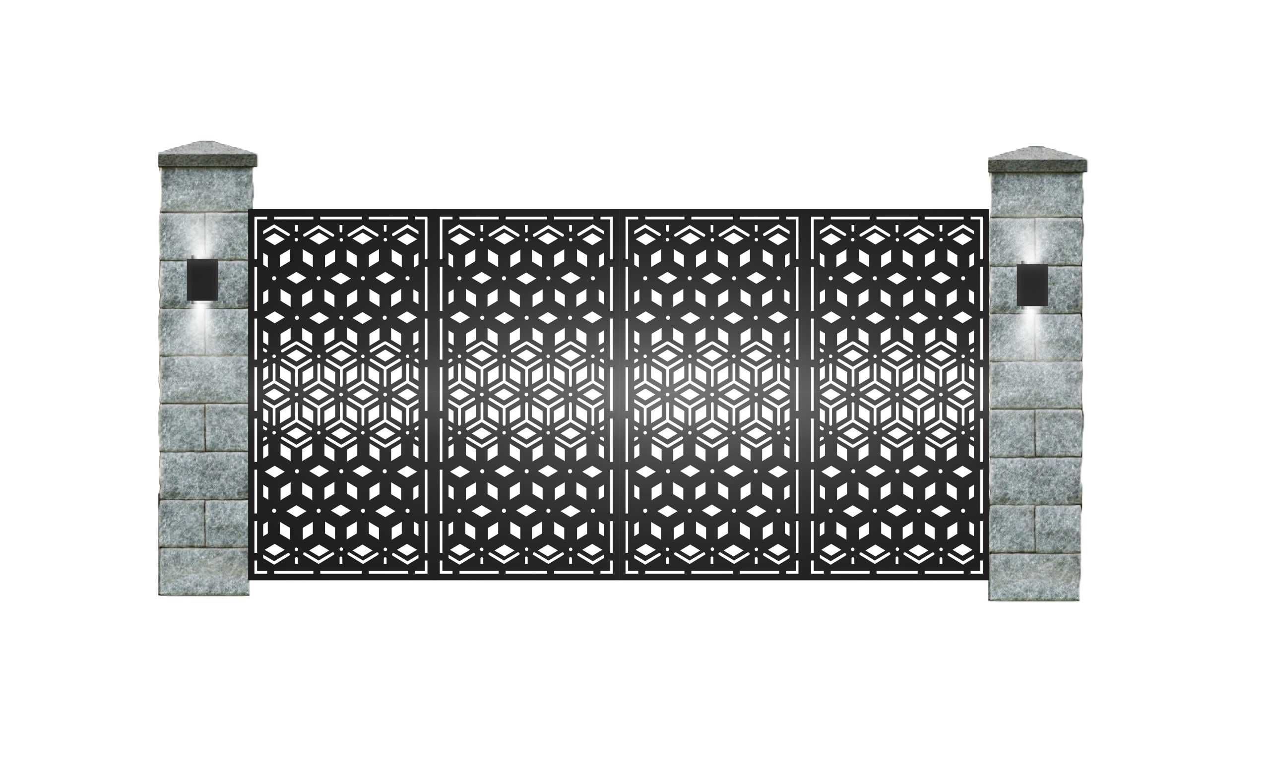 Porti,gard din metal rectangul.,fier forjat,tip jaluzea,tabla decupata
