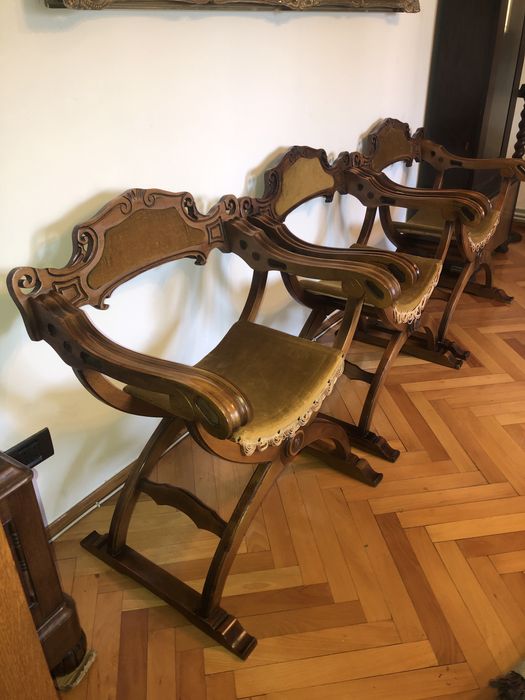 Set de 3 jilturi,scaune franceze din lemn masiv