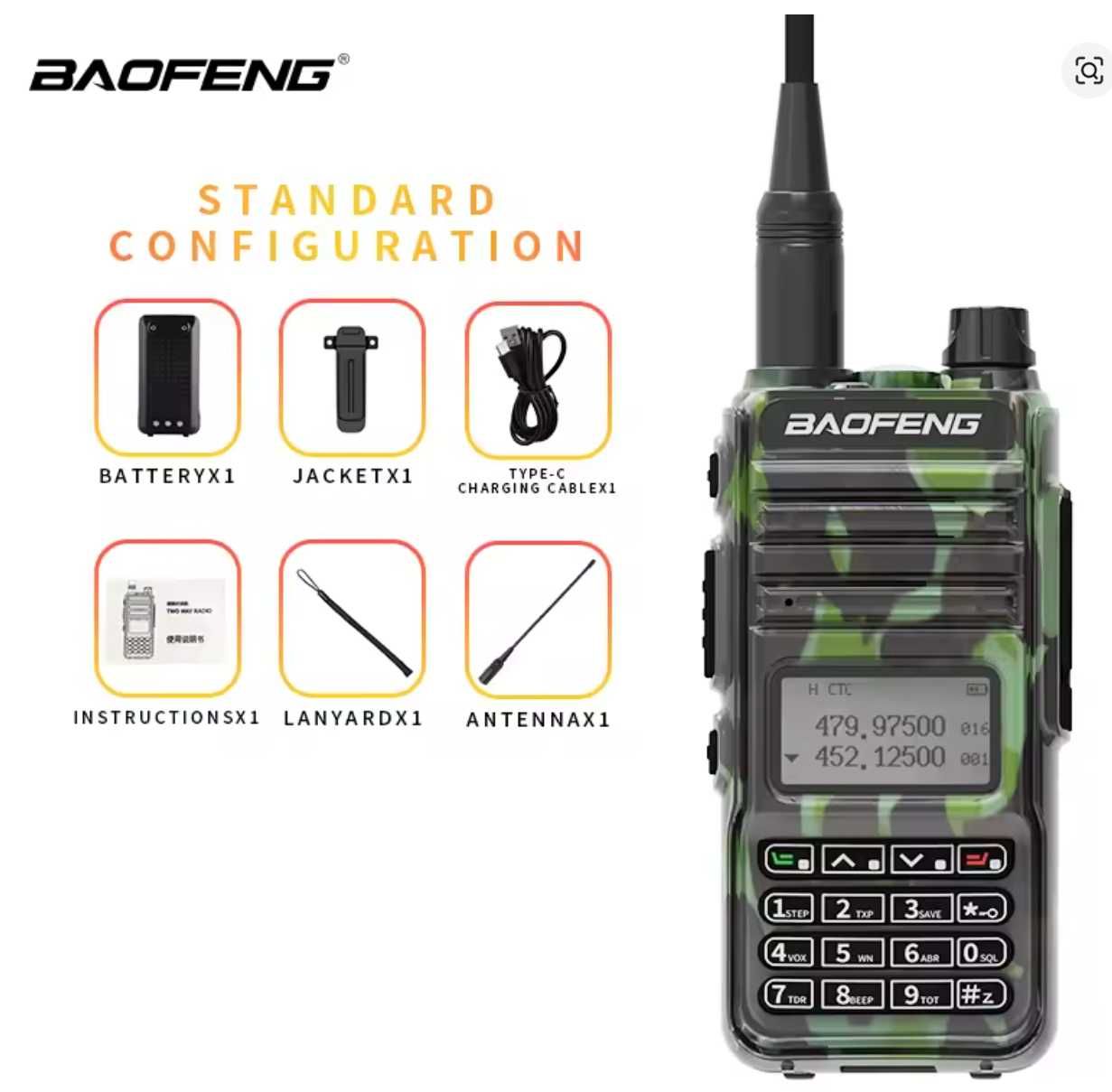 Baofeng RD-K5 UV  станция с пълен обхват MIMETICO камуфлажен