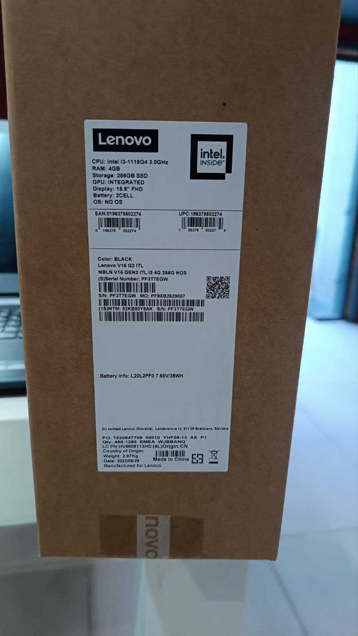 Ноутбук Новый Lenovo V15 15.6 FHD IPS/i3-1115G4/8GB/256gb+сумка