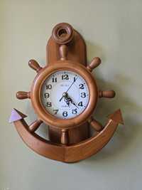 Дървен часовник в морски стил с цвят махагон