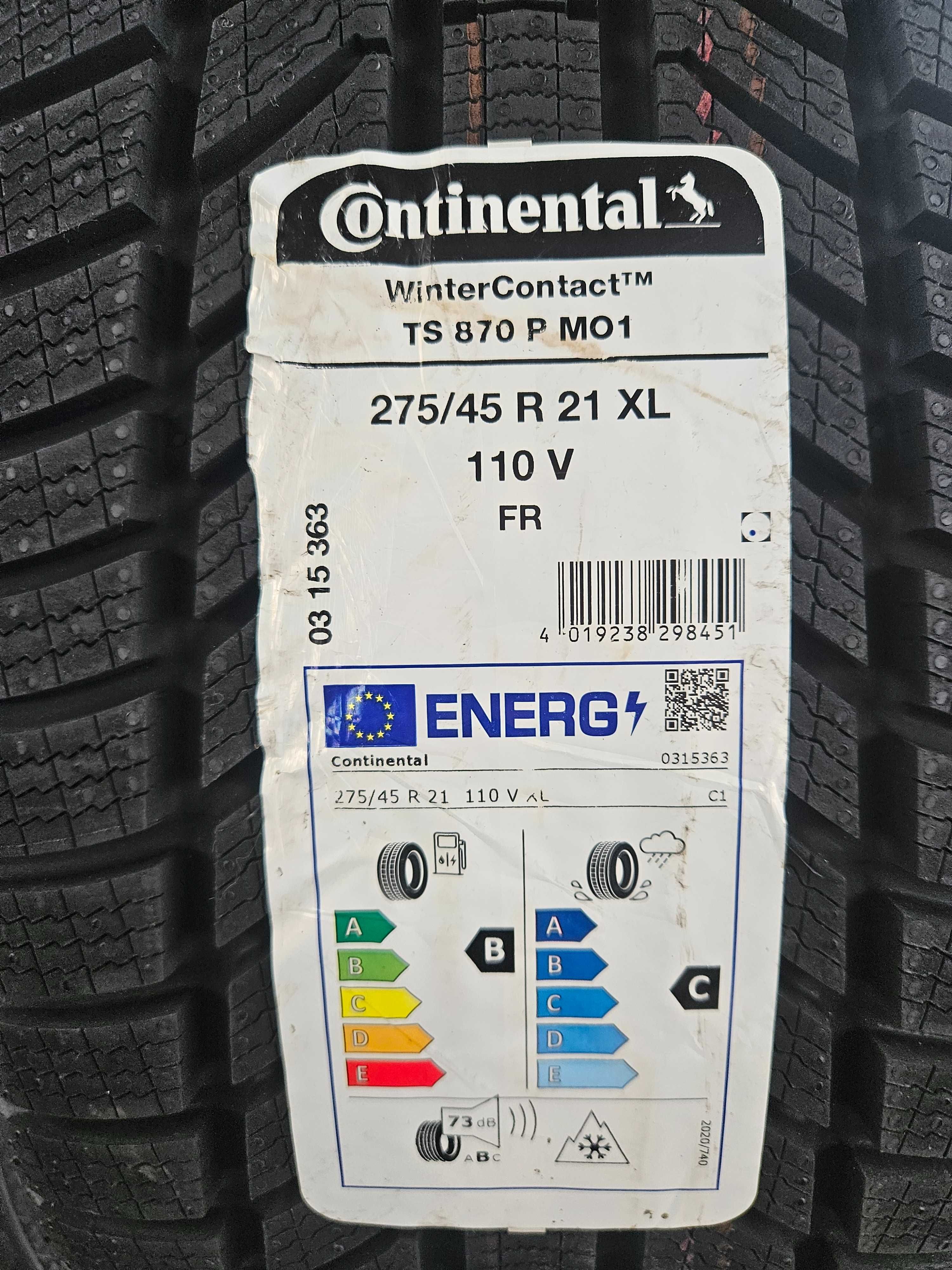 4 Нови зимни гуми 275/45R21 Continental TS870P MO1 FR XL 110V Germany