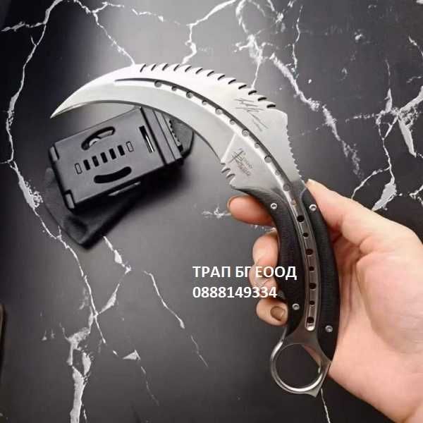 Тактически нож Karambit Карамбит с полимерна кания Тод Бег Full Tang