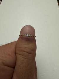 INEL AUR 14K + 9 DIAMANTE = 0.16CT - Foarte Subtire - Vintage !