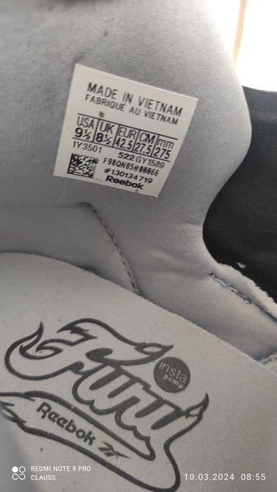 Reebok 42,5 instapump fury