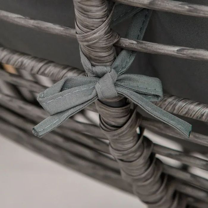 Ратанов стол за отдих Outsunny с табурретка