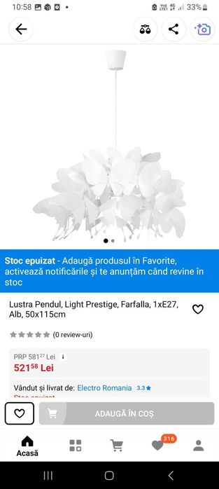 Lustra cu fluturi