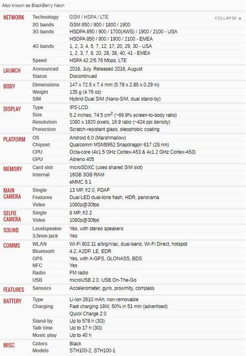 BB BlackBerry DTEK50 Neon 5.2" 13MP 3GB RAM 16GB ROM Smartphone