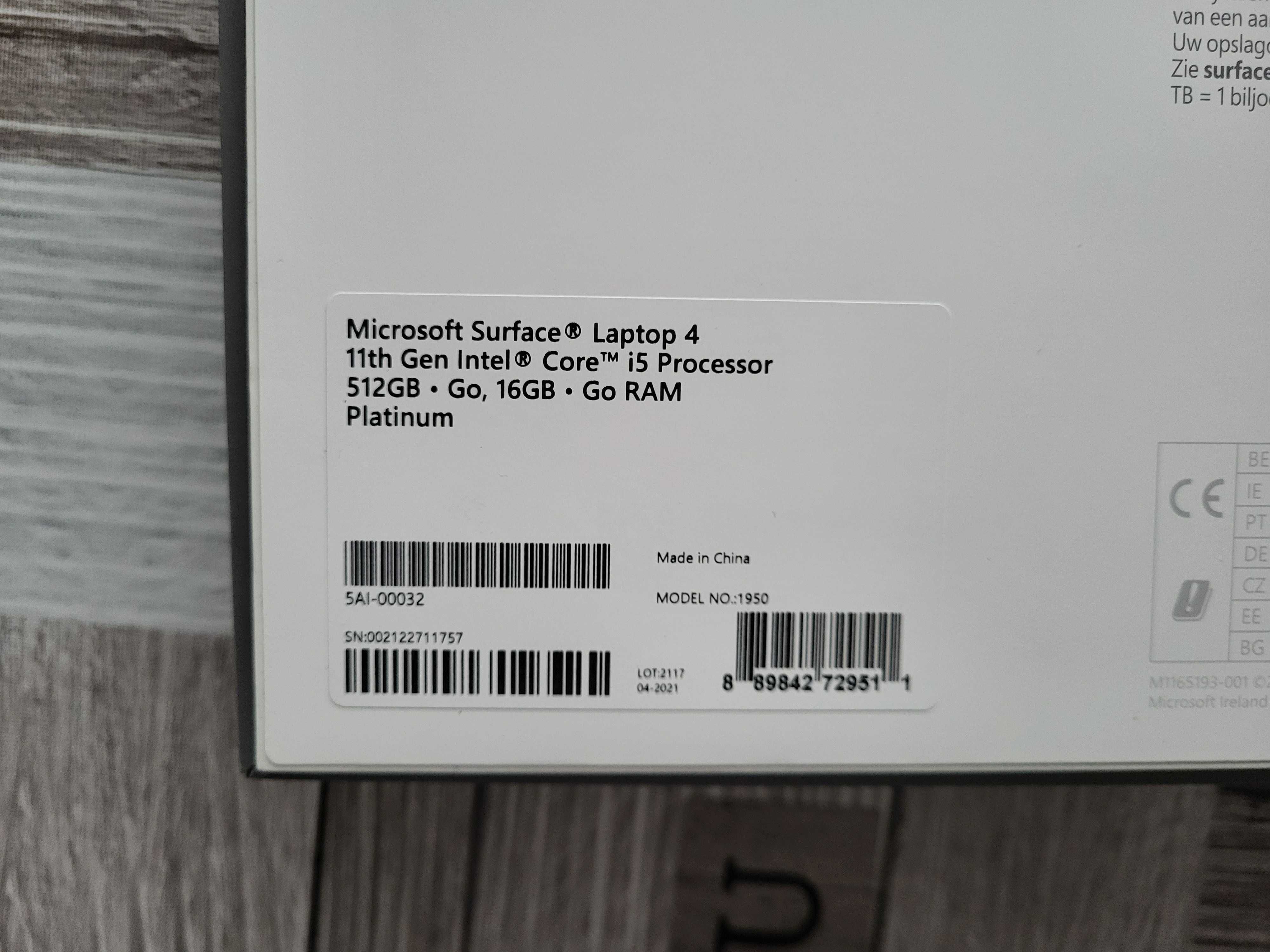 Microsoft Surface Laptop 4, Windows 11, Touch Screen, 13.5", 16GB RAM