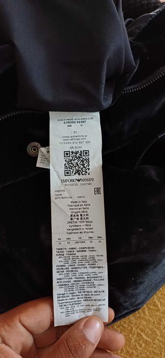 Geaca din catifea EMPORIO&ARMANI