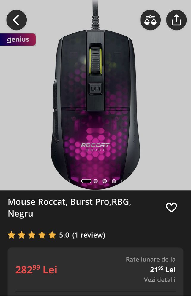 Mouse gaming Roccat Burst Pro