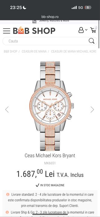 Ceas Michael Kors de dama Bryant nou 38mm diametrul