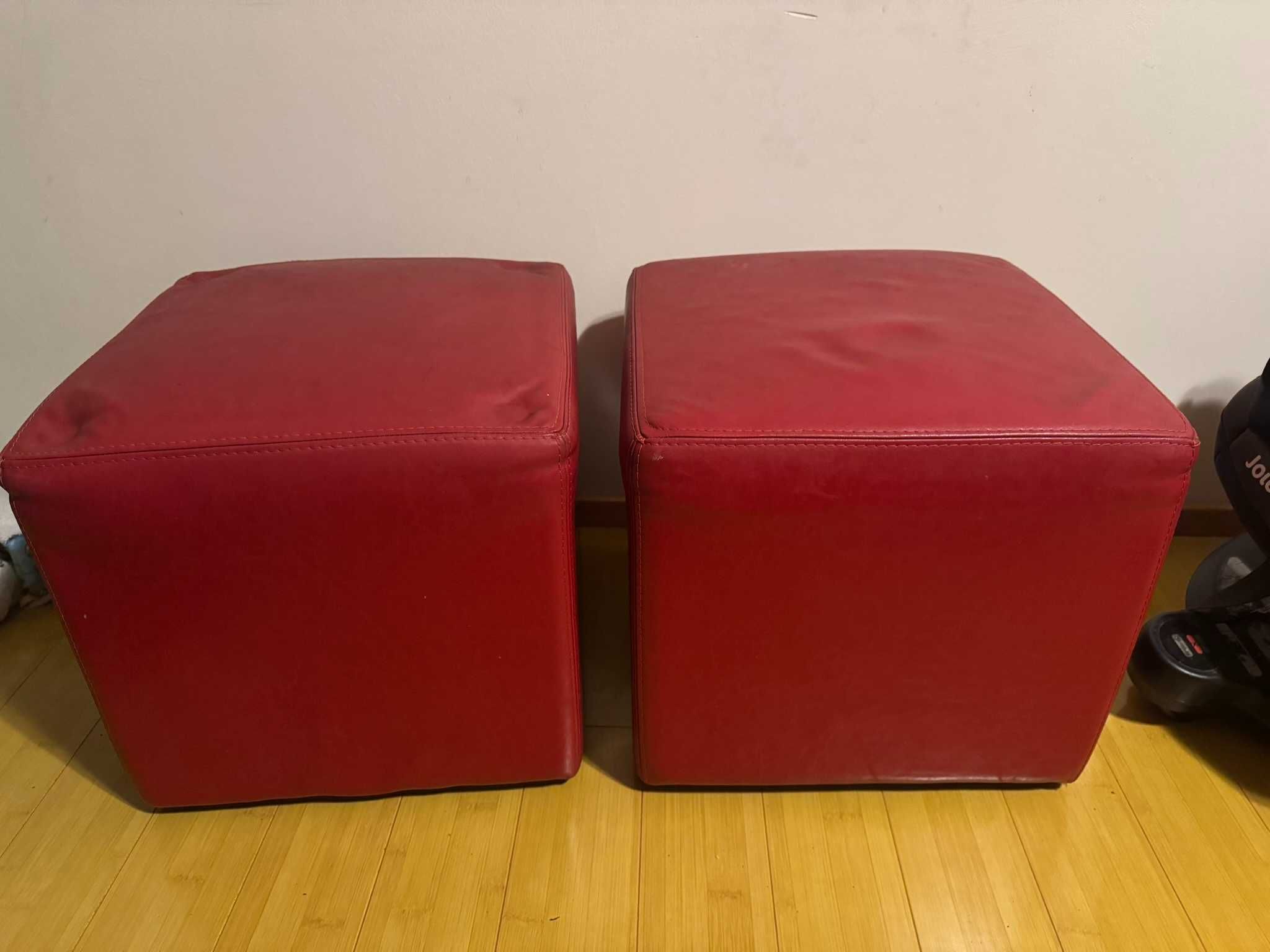 taburet / scaun piele rosu
