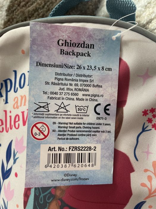 Ghiozdan gradinita Frozen, nou