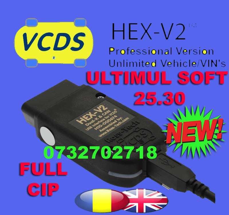 VCDS VAG COM HEX V2 25.31 Engleza  Romana VW Audi Skoda Seat 2025
