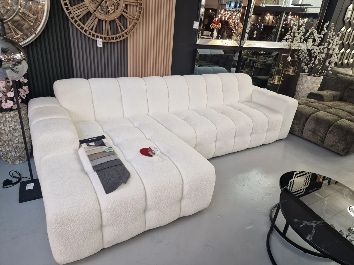 Чисто нов ъглов диван с ляв ъгъл-бял