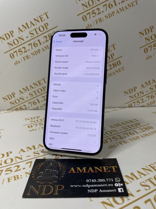 NDP Amanet Braila Iphone 15 Pro 128gb (43106)